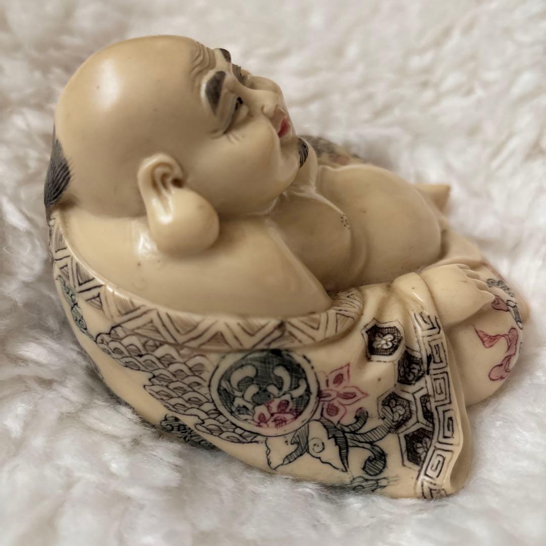 珍品 アンティーク置物 布袋様 裏絵 春画