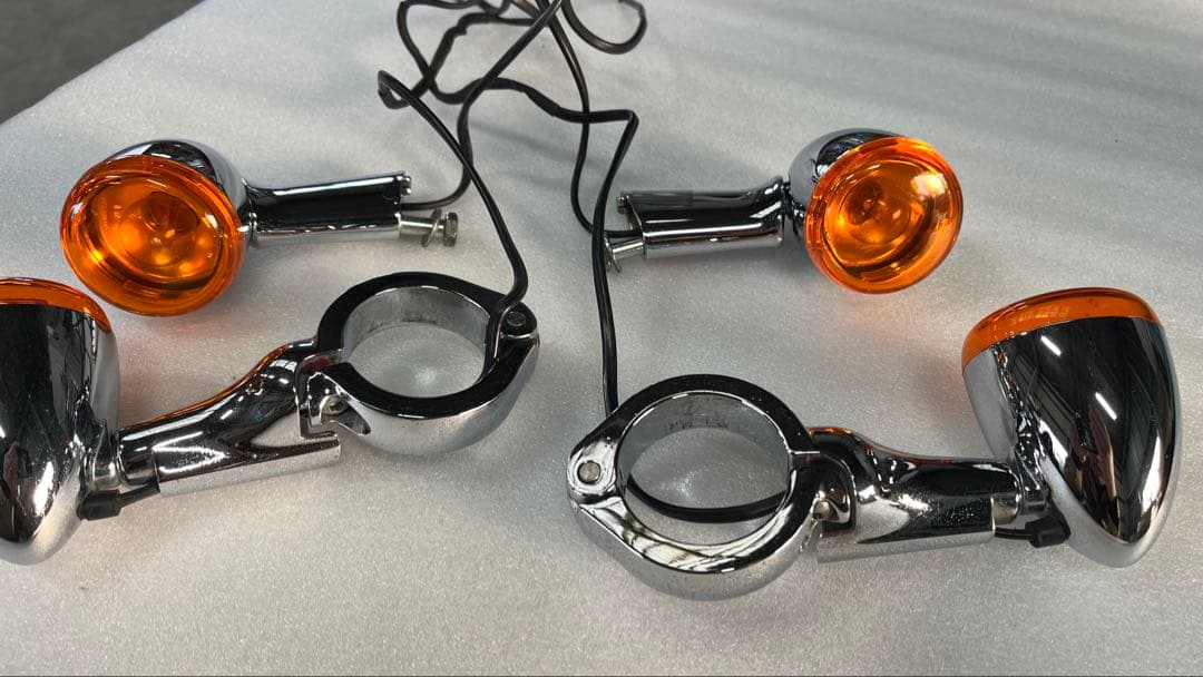 ウインカー左右 前後 ハーレー純正 フォーク移設クランプ 49mm