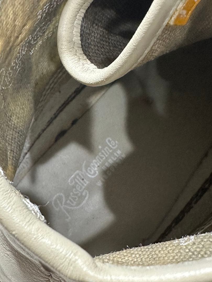 ラッセルモカシン　モカシンブーツ　珍しいリアルツリー生地とのコンビ