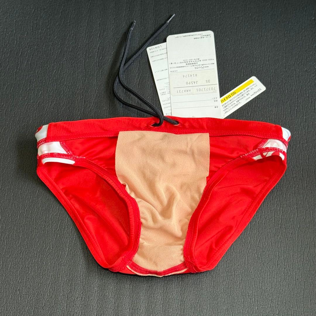 asics 競泳水着 レッド 未使用タグ付き 3Sサイズ