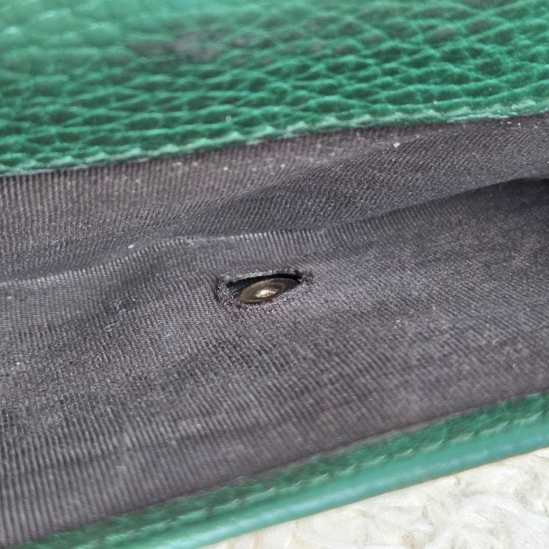 GUCCI グッチ GG インターロッキング 二つ折り財布 グリーン