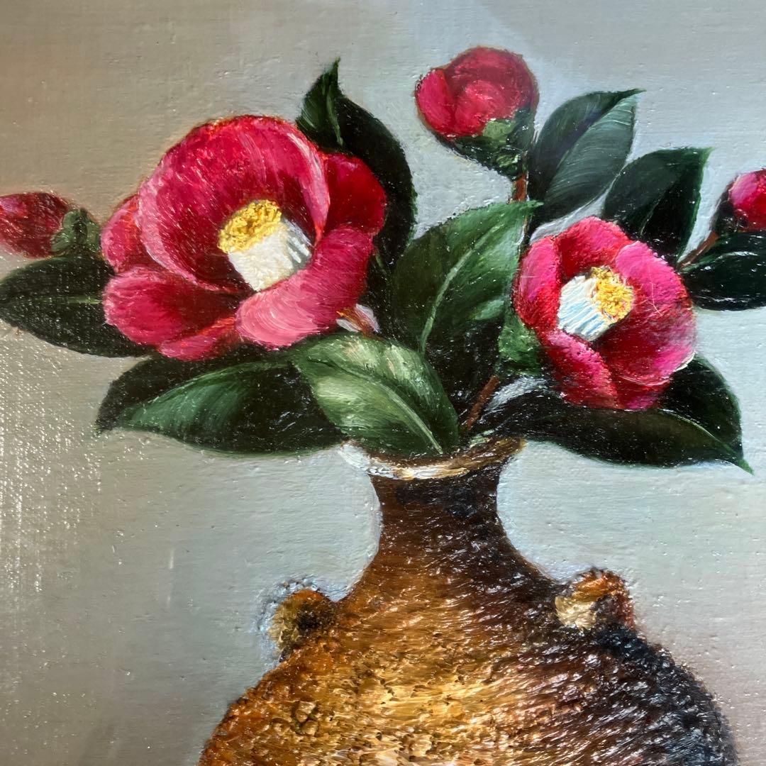 値下げ☆OSUMI SHIRA 白井大澄　花瓶の花 油彩画
