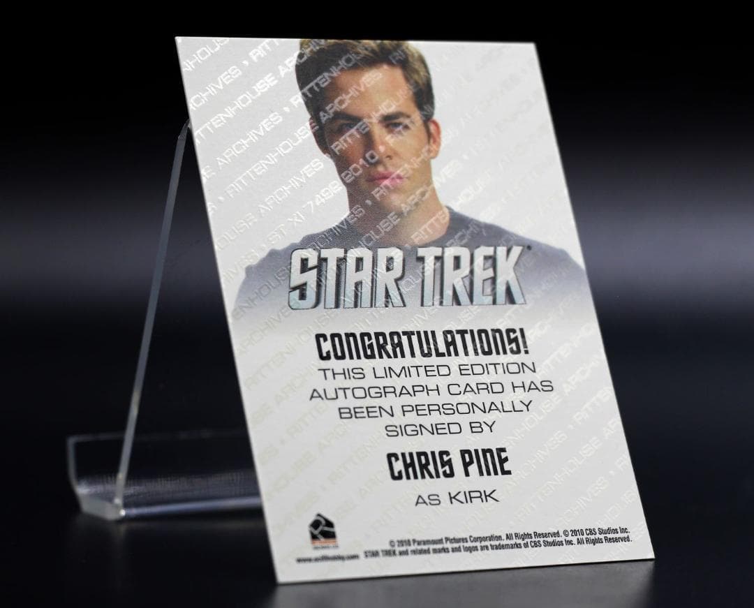 スタートレック　star trek　クリス　パイン　サイン カード