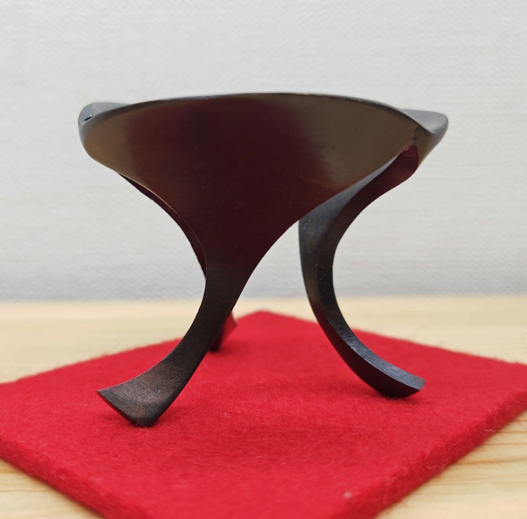 送料込【逢絢亭】茶道具 蓋置 銀杏鶴蓋置 三ツ銀杏 鉄製 一ノ瀬宗辰 共箱入り