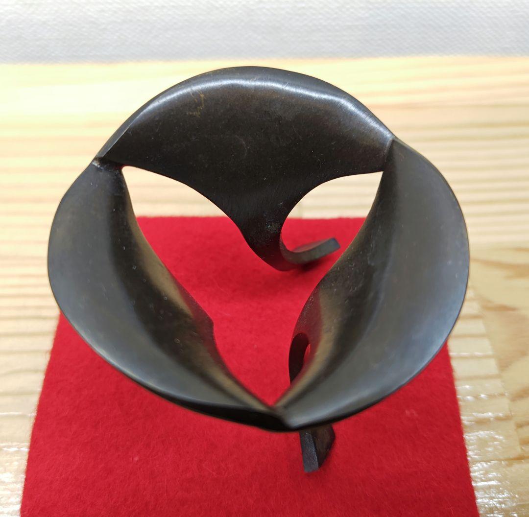 送料込【逢絢亭】茶道具 蓋置 銀杏鶴蓋置 三ツ銀杏 鉄製 一ノ瀬宗辰 共箱入り