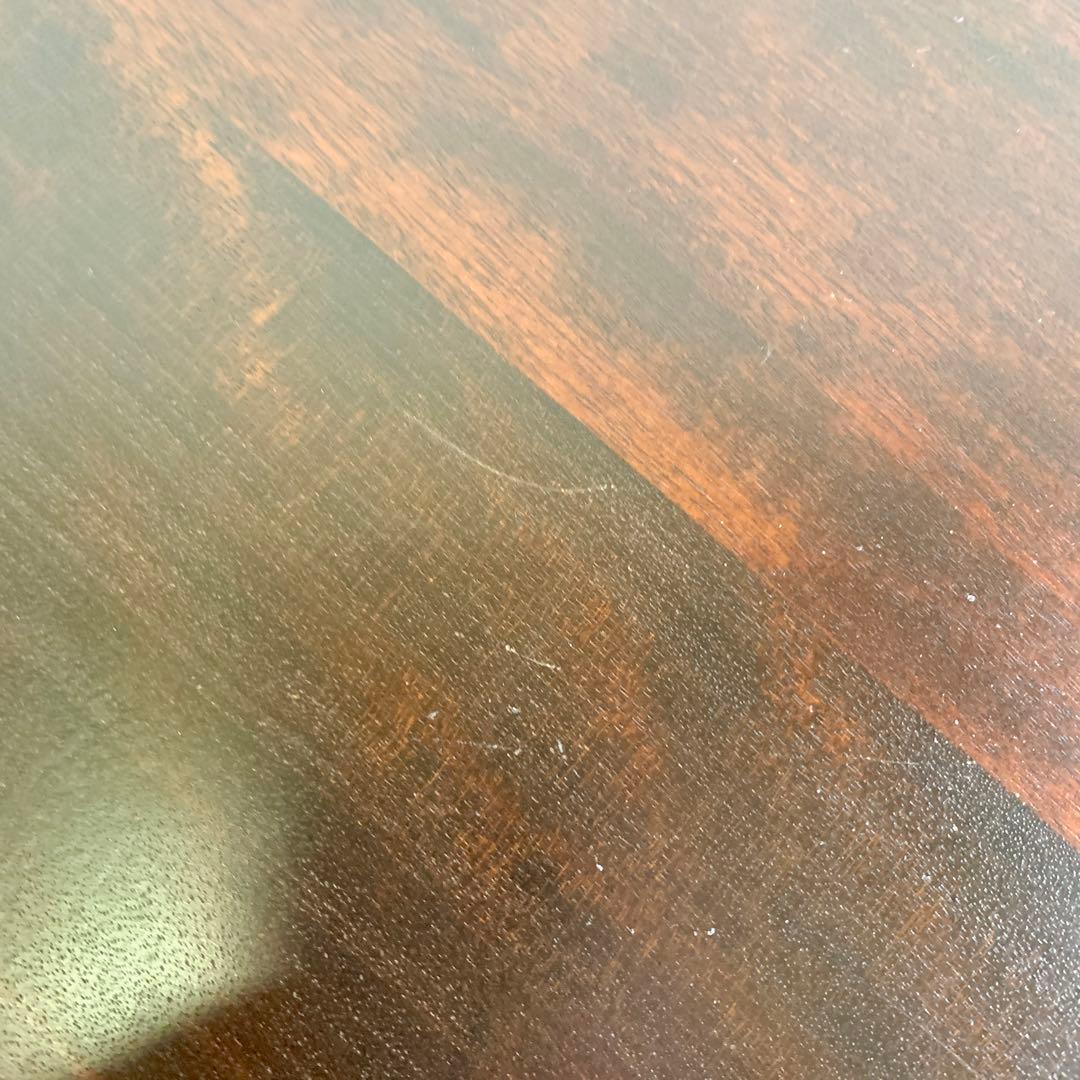 北海道民芸家具 サイドテーブル ダークブラウン楕円形テーブル 美品