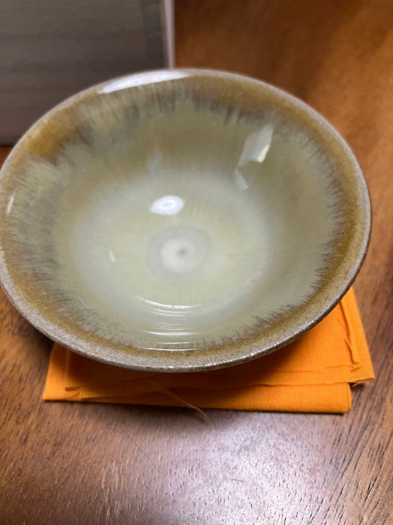 田原崇雄　流白釉ぐい呑