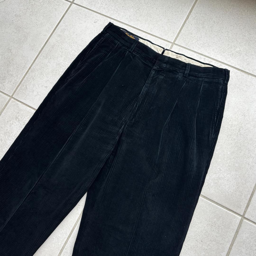 80s【USA製】Brooks Brothers ブラックコーデュロイパンツ35