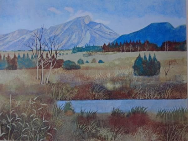 上原卓、風景、高級額装用画版、版上サイン入、新品額付