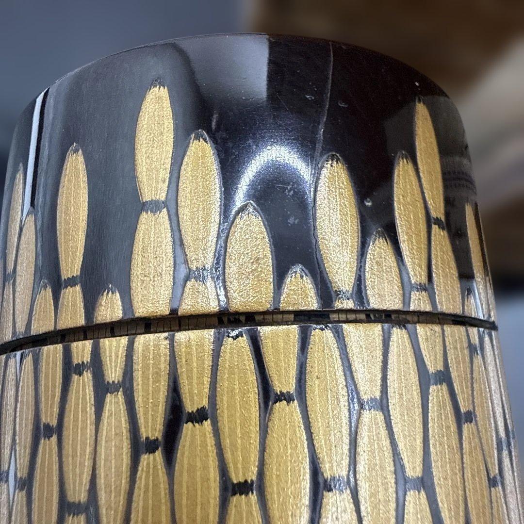 【光成】塗師・堅地屋清兵衛（堅清）作「菊紋につくし蒔絵・中次・棗」共箱