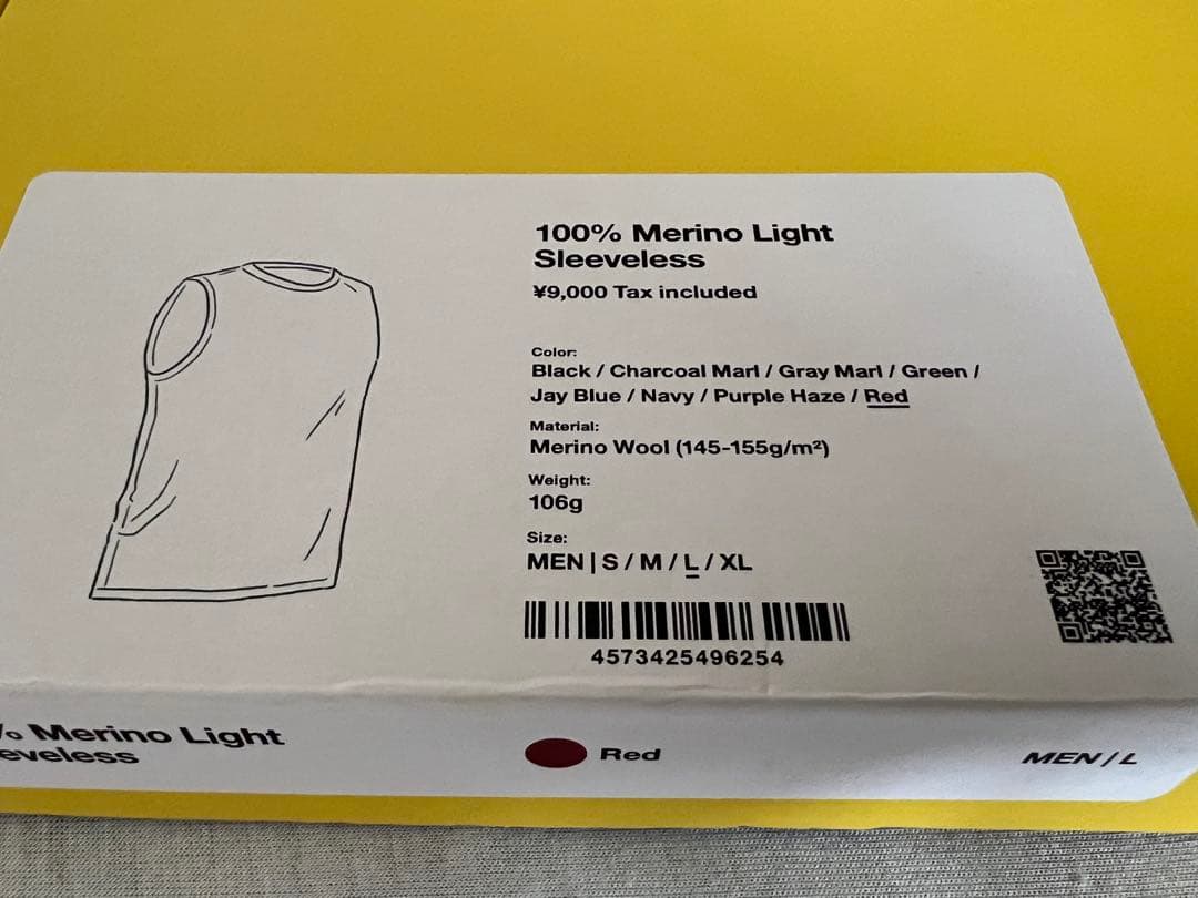 山と道　100% Merino Light Sleeveless Red L
