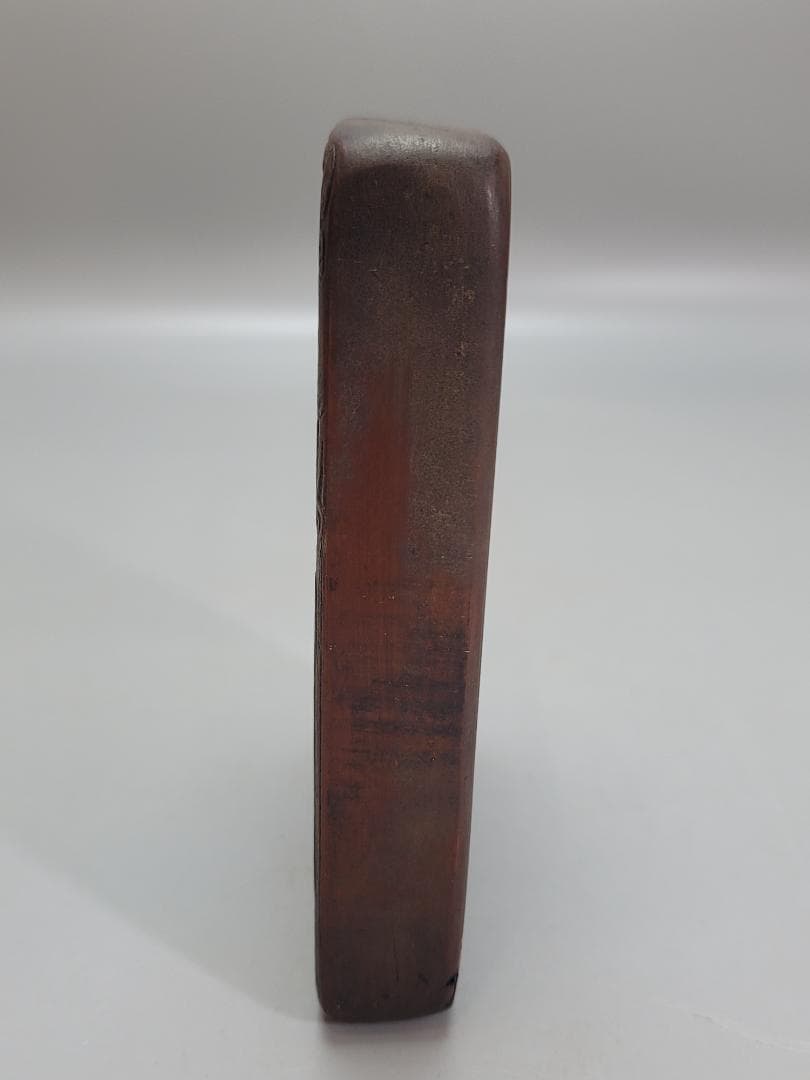 中国美術　書道具 紅澄泥双龍 文長方陶硯