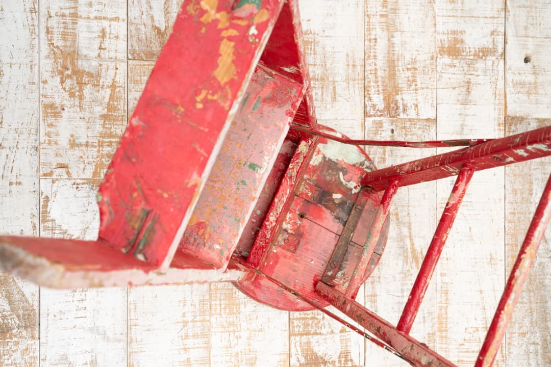 イス スツール ラダー 木製 ペイント アンティーク 椅子 店舗 什器