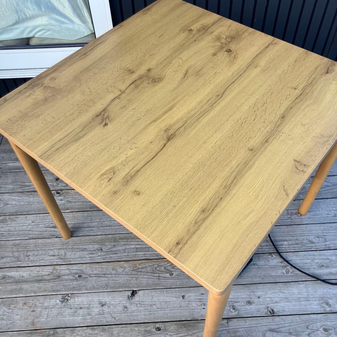 ニトリ 木製 ダイニングコタツテーブル デスクこたつ こたつ布団セット レトロ