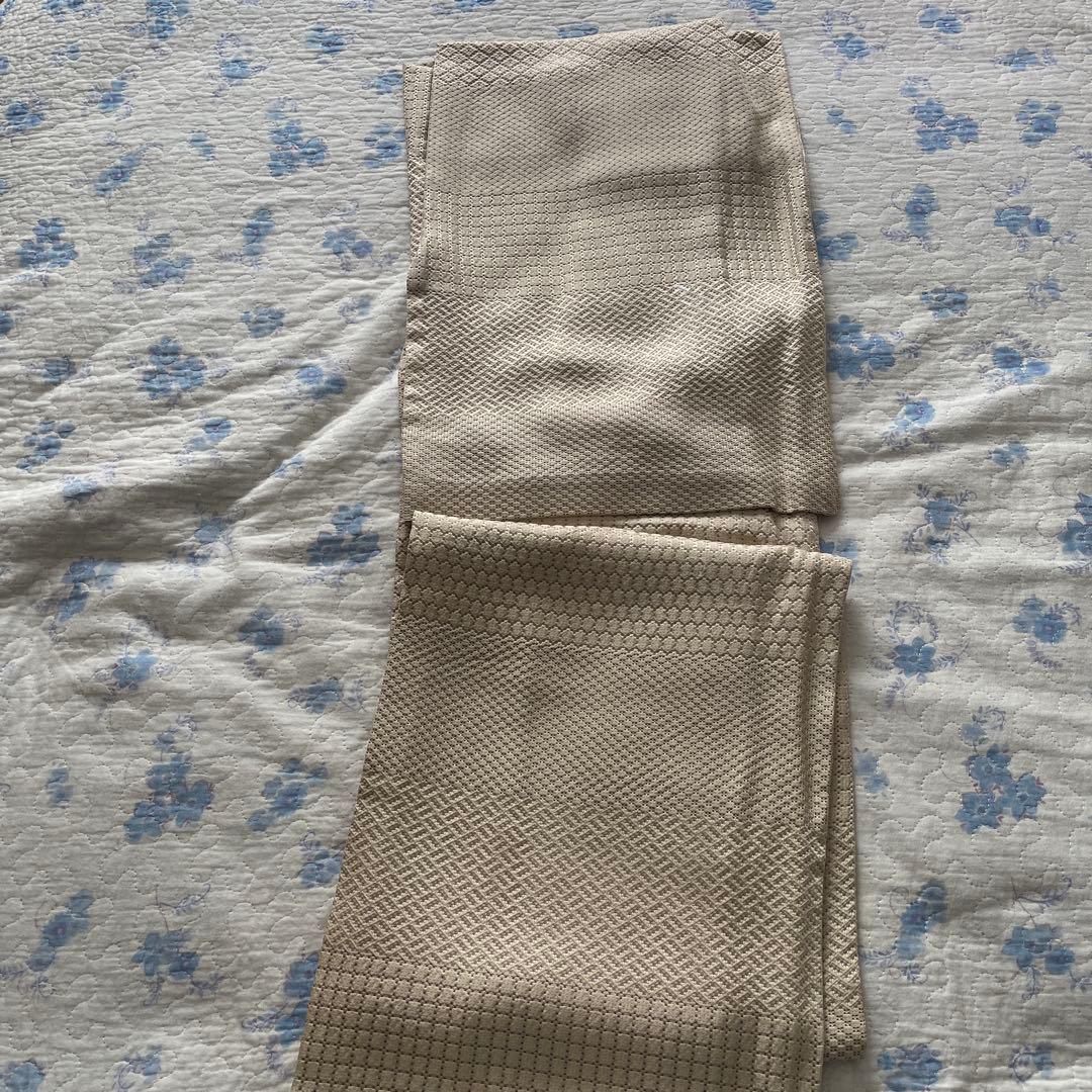 単衣小紋着物　ベージュ系　地織色々