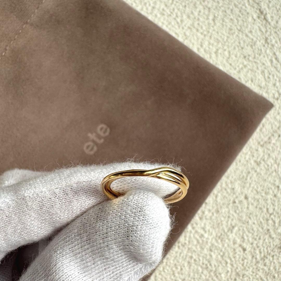 ete エテ レイヤード クロス リング ゴールド k10 7号