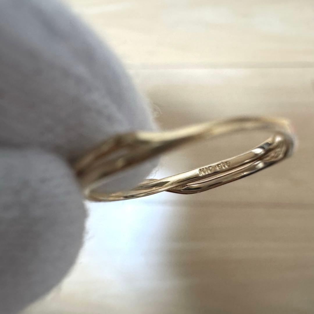 ete エテ レイヤード クロス リング ゴールド k10 7号