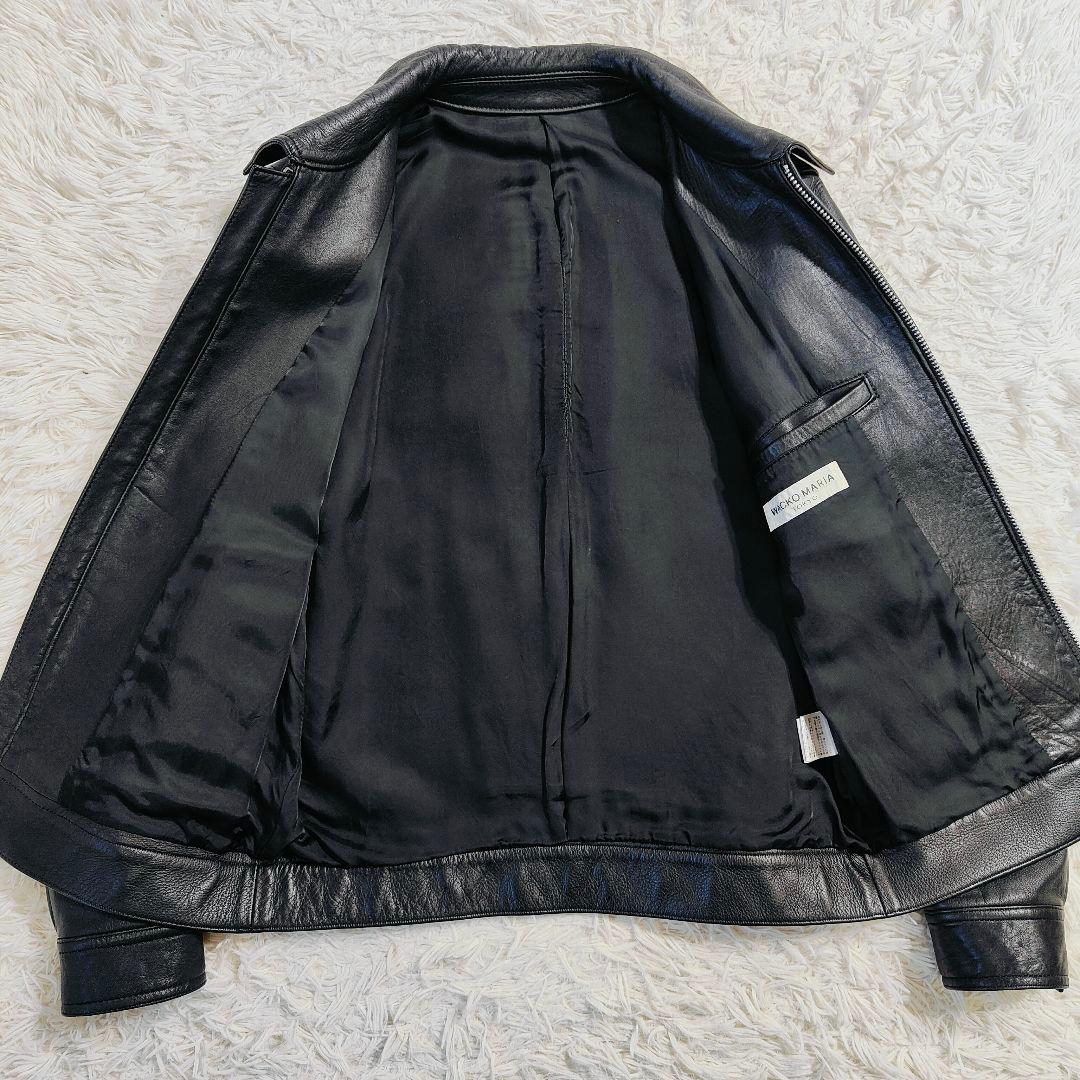 【極美品】ワコマリア　レザージャケット　本革　ブラック　黒　M 日本製