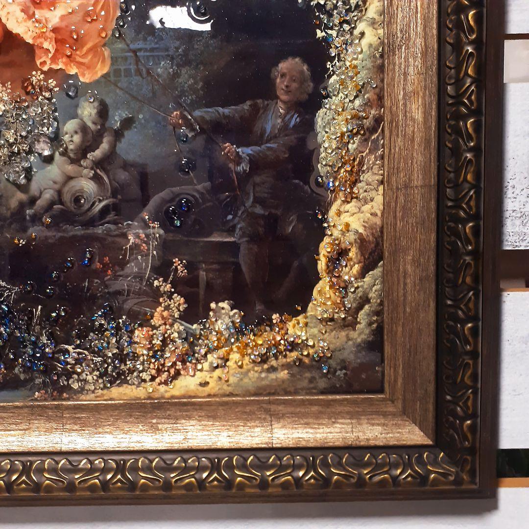 輸入雑貨　天然石　『ジャン・オノレ・フラゴナール・ぶらんこ』　クリスタルアート