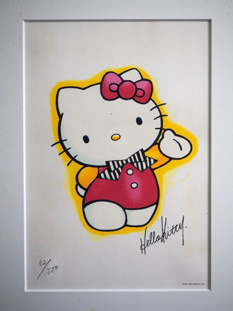 真作■ハローキティ シルクスクリーン 版画■絵画 サンリオ ディズニー マイメロ