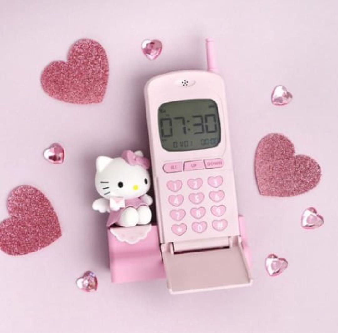 【レア】　サンリオ　ハローキティ　ガラケー形置き時計　ガラケー