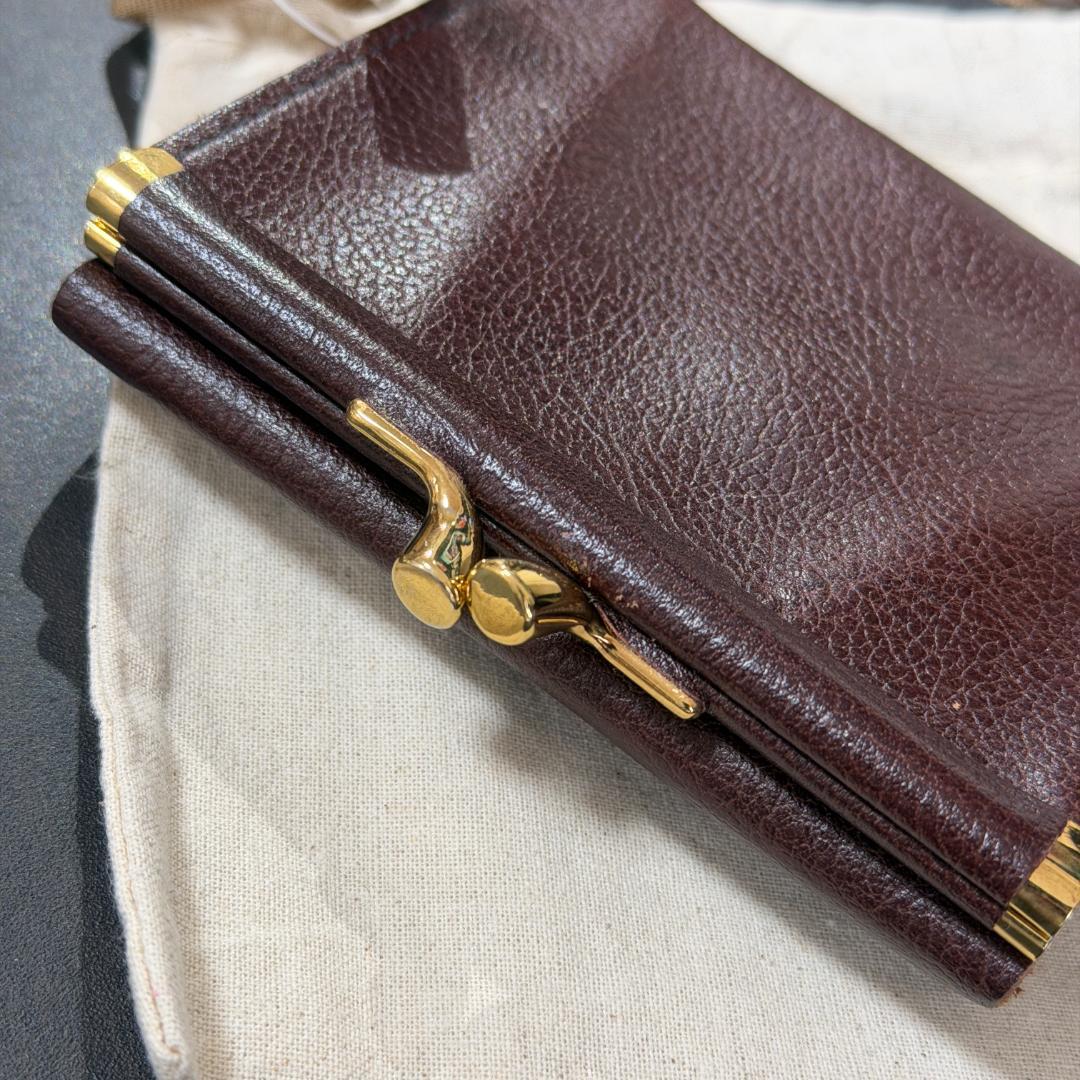 【新品未使用】イルビゾンテ 二つ折り がま口 財布 ブラウン