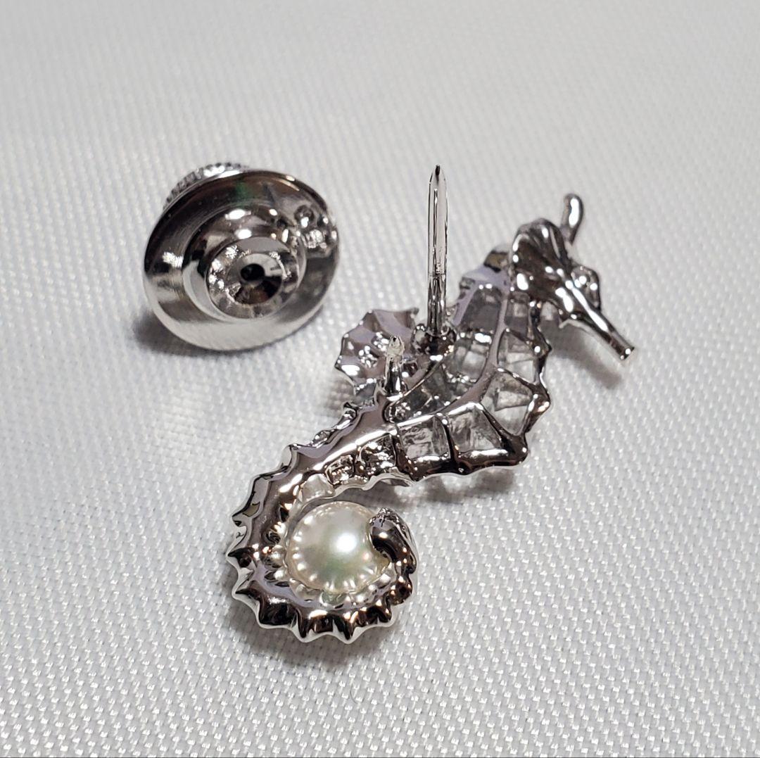 MIKIMOTO タツノオトシゴ パール ピンブローチ