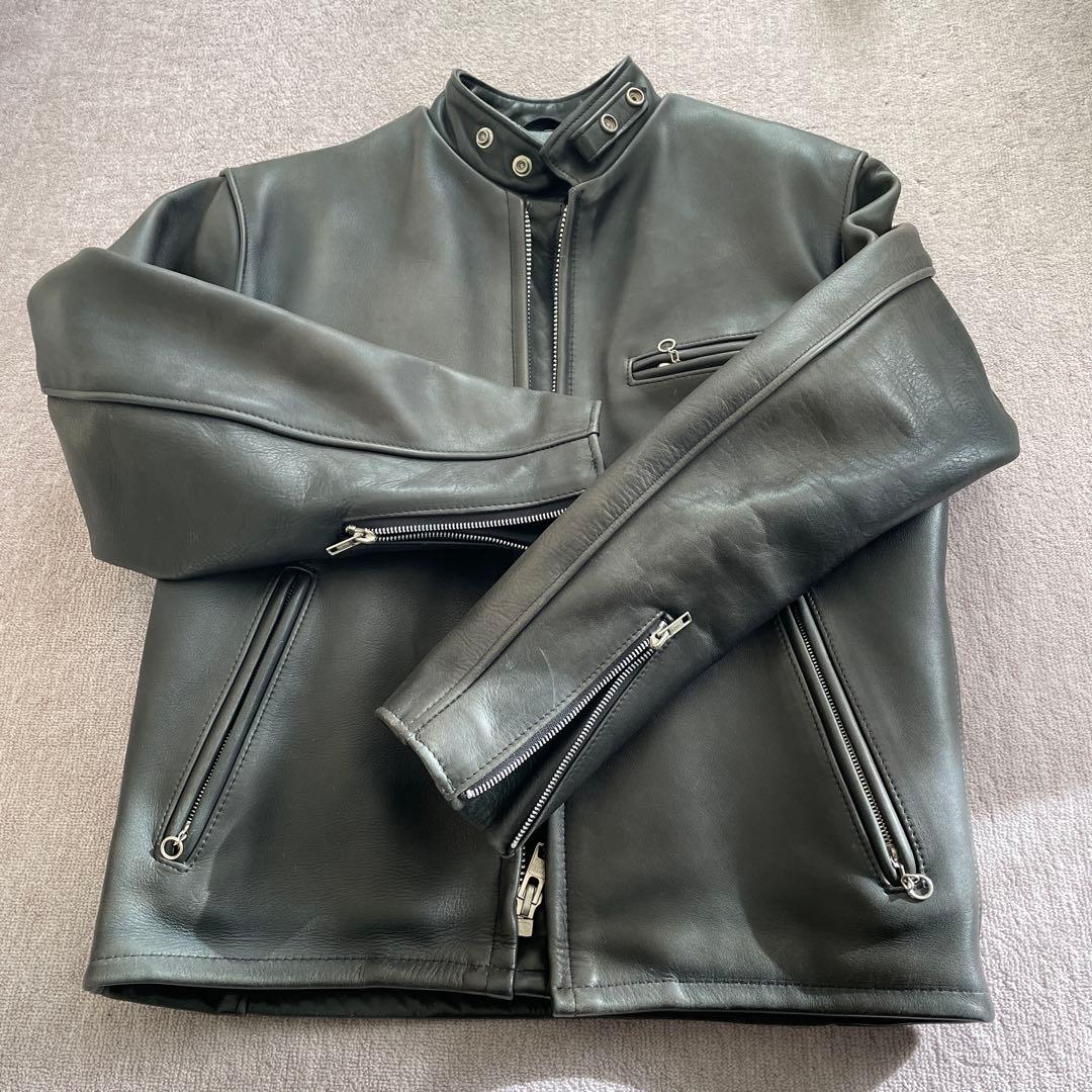 Schott 641 レザー シングルライダースジャケット 40 ショット