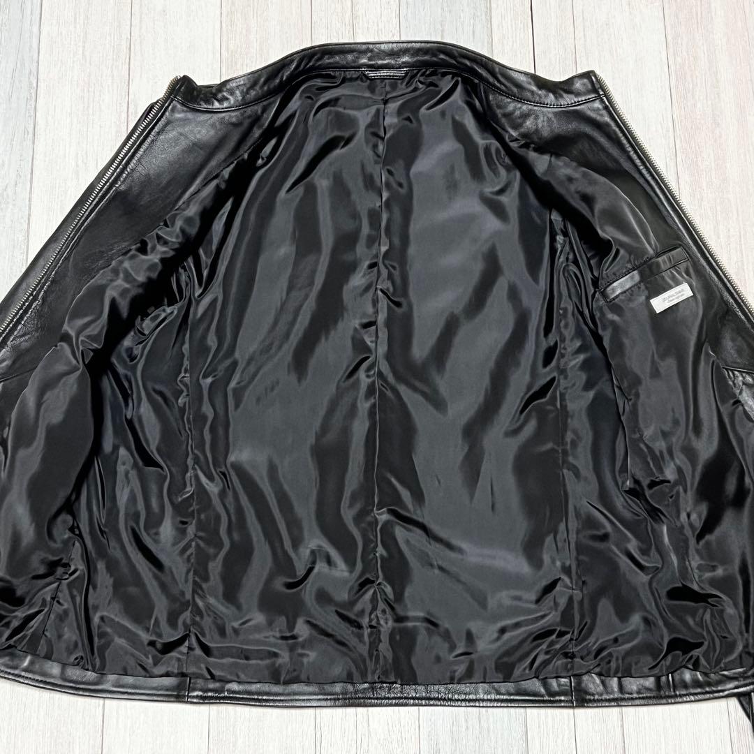 ジャーナルスタンダード　レザージャケット ノーカラー　シングルライダース　羊革