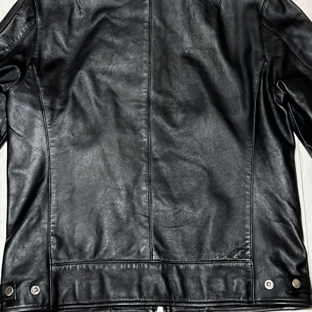 ジャーナルスタンダード　レザージャケット ノーカラー　シングルライダース　羊革