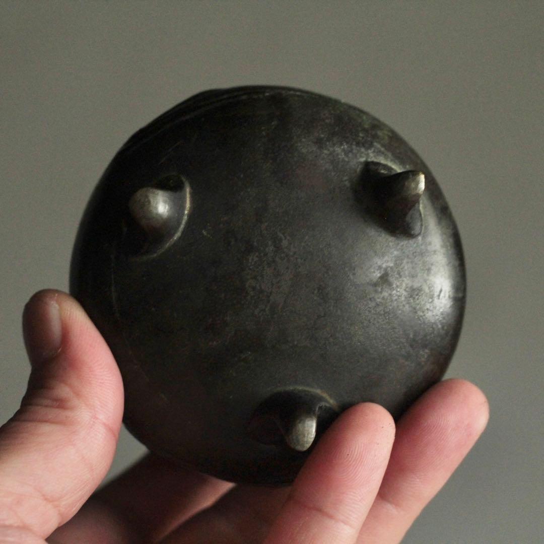 緑青のある 古銅 三足 香炉 古美術 古道具 アンティーク