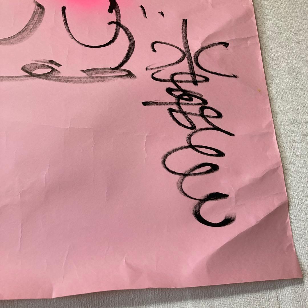 水森亜土　直筆 特大サイン入り絵　イラスト　実際の写真付き