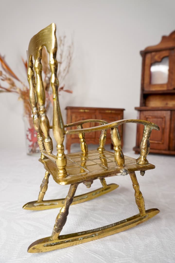 イギリス アンティーク 真鍮製 ミニチュア ロッキングチェア