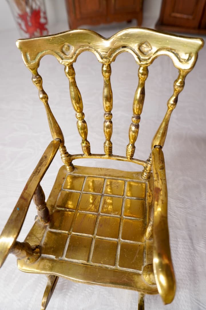 イギリス アンティーク 真鍮製 ミニチュア ロッキングチェア