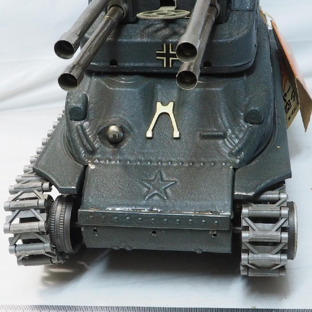 米澤【 シャーマン タンク 対空戦車 動作不調】当時物ブリキ自動車TIN 箱付