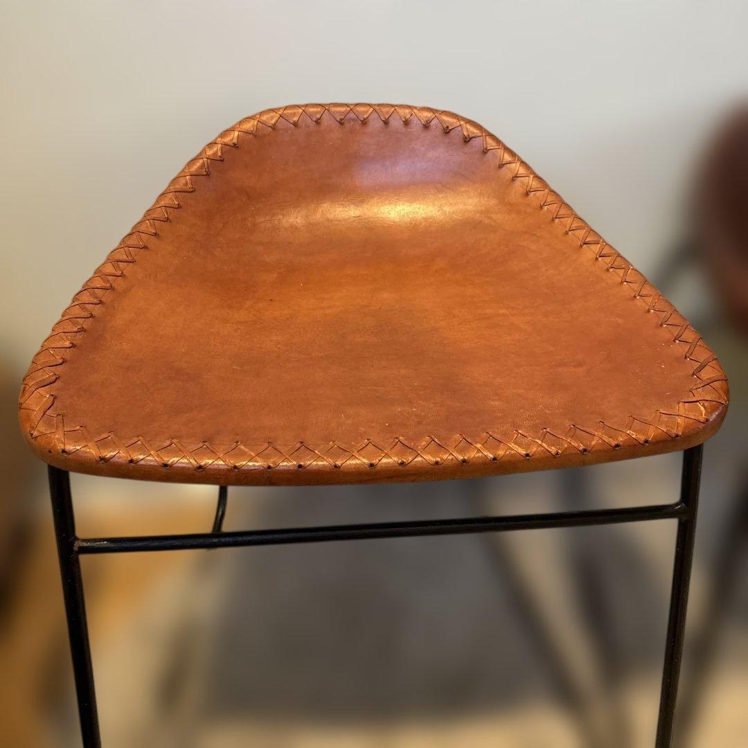本革スツール　アイアン　レザーチェア　椅子