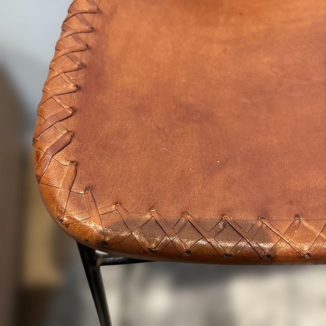本革スツール　アイアン　レザーチェア　椅子
