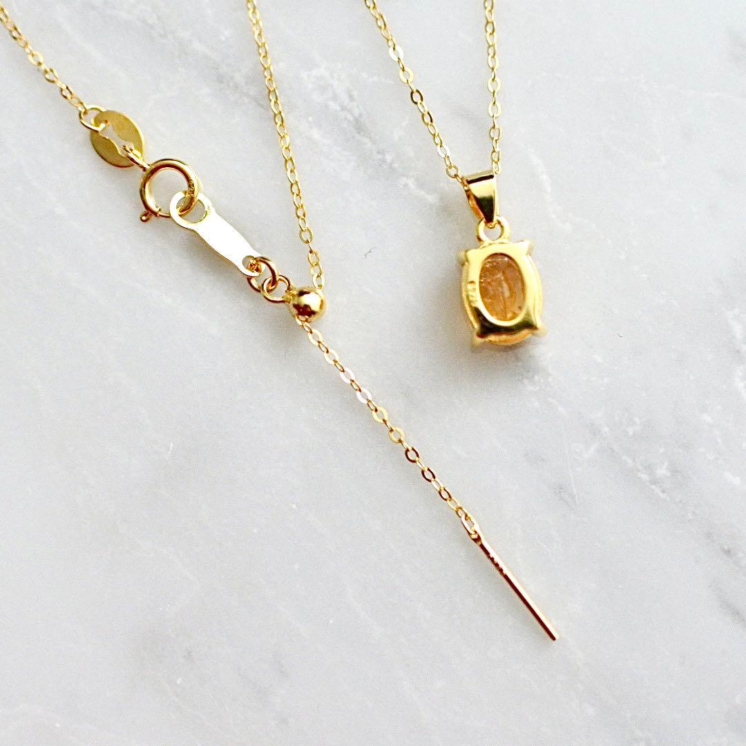 さとぴー品☆インペリアルトパーズのネックレス&スタッドピアスセット