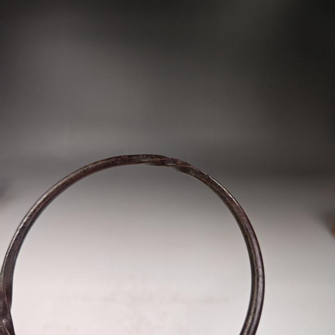 イ490 『釜師　高木治良兵衛』『利休形鉄釜くさり　鉄丸捩大鐶　共箱』茶道具