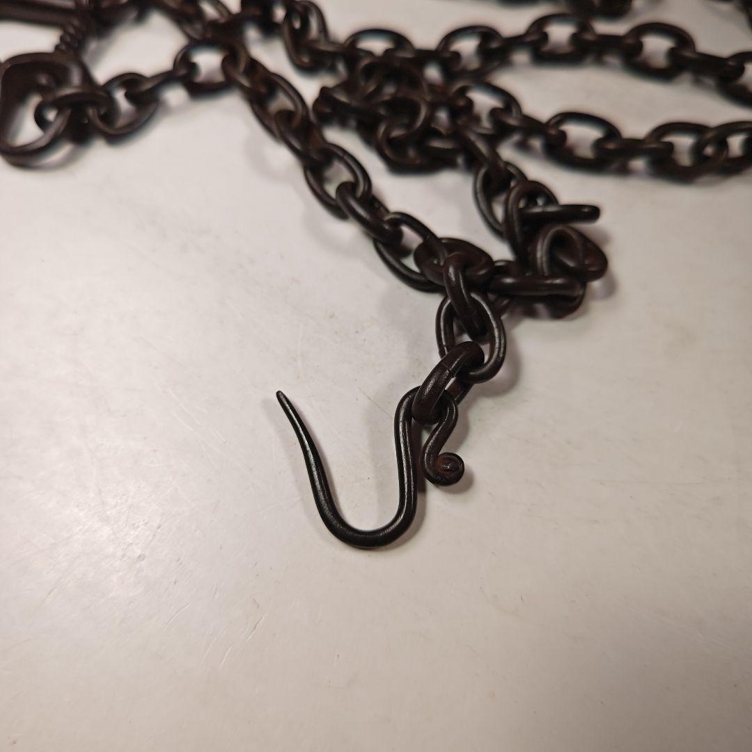 イ490 『釜師　高木治良兵衛』『利休形鉄釜くさり　鉄丸捩大鐶　共箱』茶道具