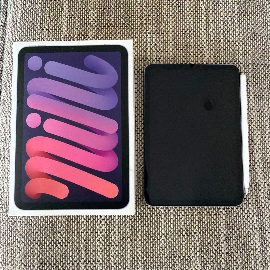 iPad mini (第6世代) スペースグレー 箱 カバー ペンシル付き