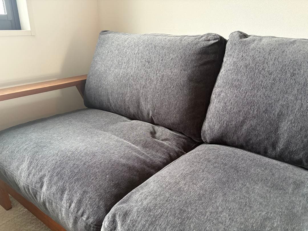 【送料込み】ソファ 2人掛け 木製フレーム ウォールナット