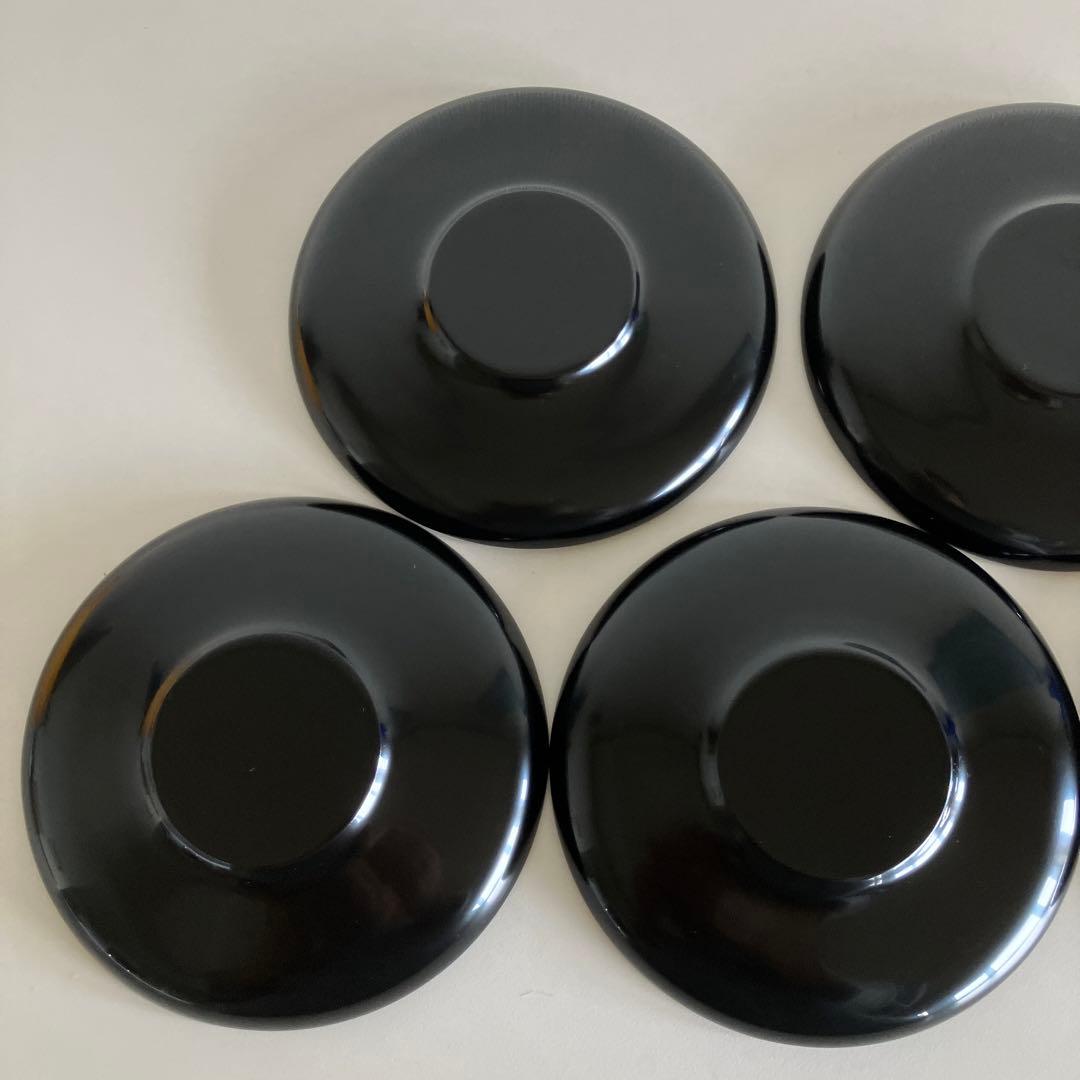 輪島塗　漆器　角盆と茶托5枚　雷紋