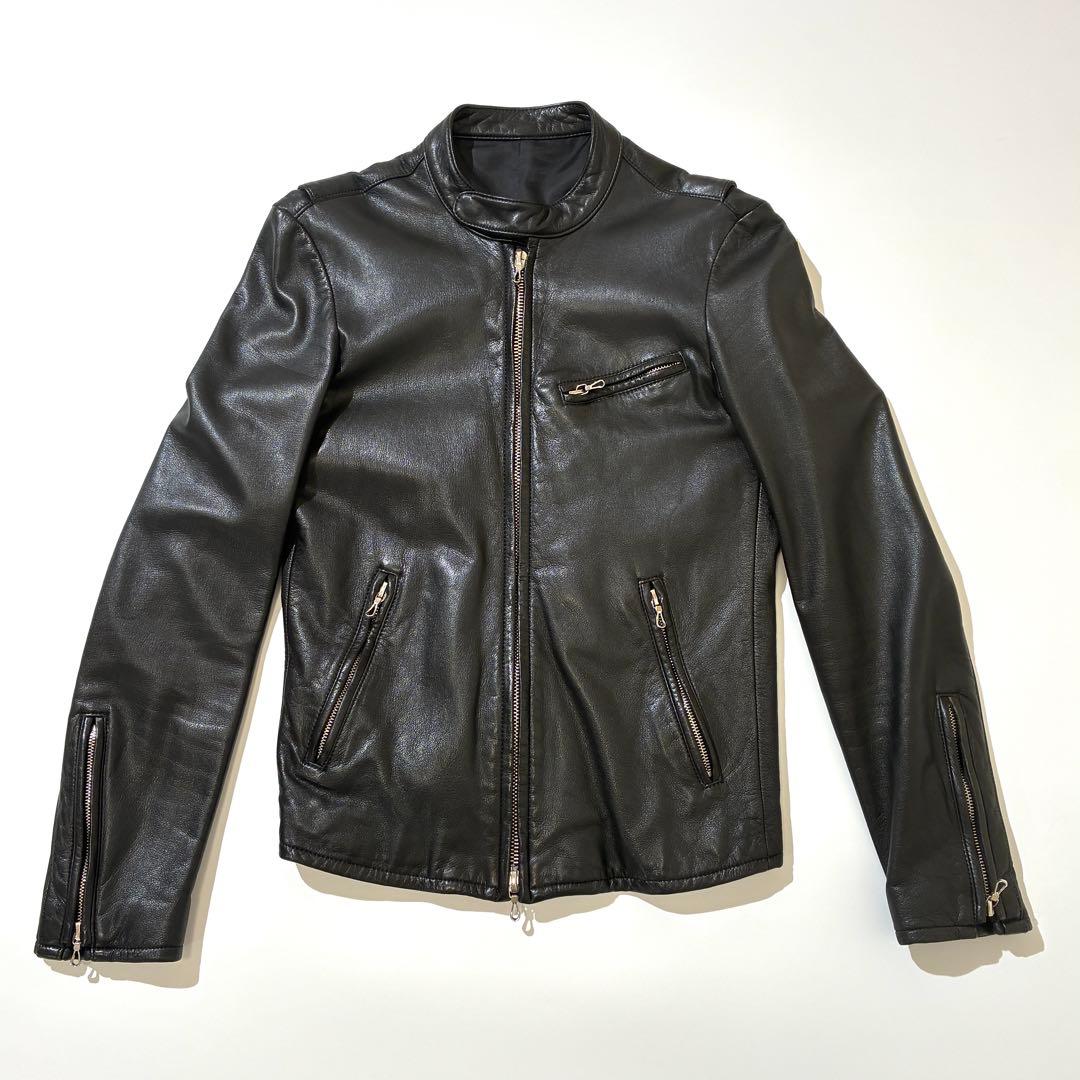 LITHUM HOMME リチウムオム シングルライダースジャケット カウレザー