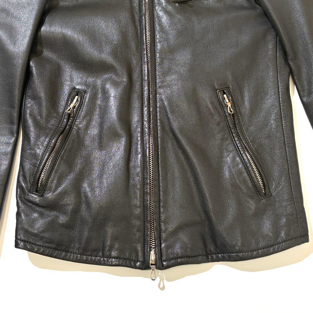 LITHUM HOMME リチウムオム シングルライダースジャケット カウレザー
