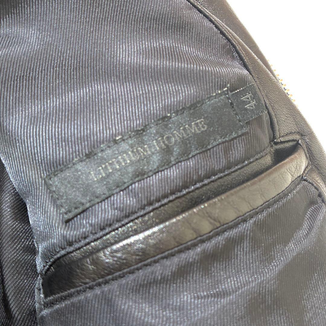 LITHUM HOMME リチウムオム シングルライダースジャケット カウレザー