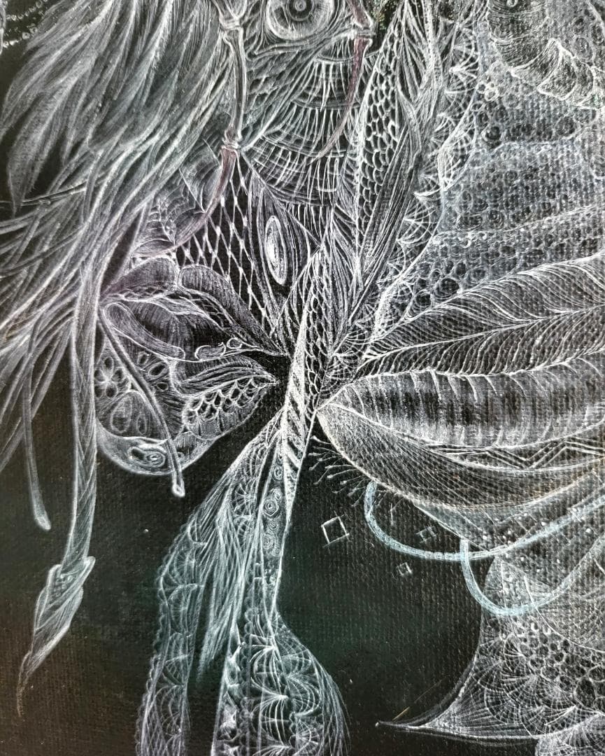 深海のdeus / モダン画 キャンバス 46×38㎝ F8 原画 現代アート