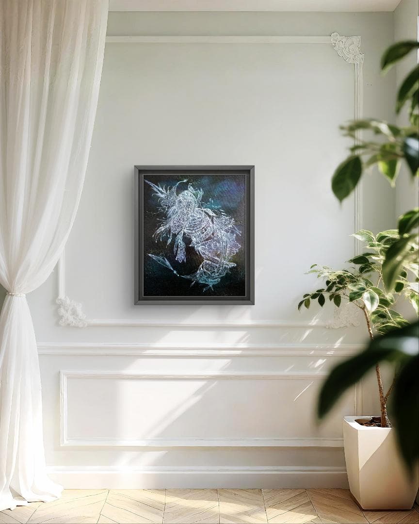 深海のdeus / モダン画 キャンバス 46×38㎝ F8 原画 現代アート