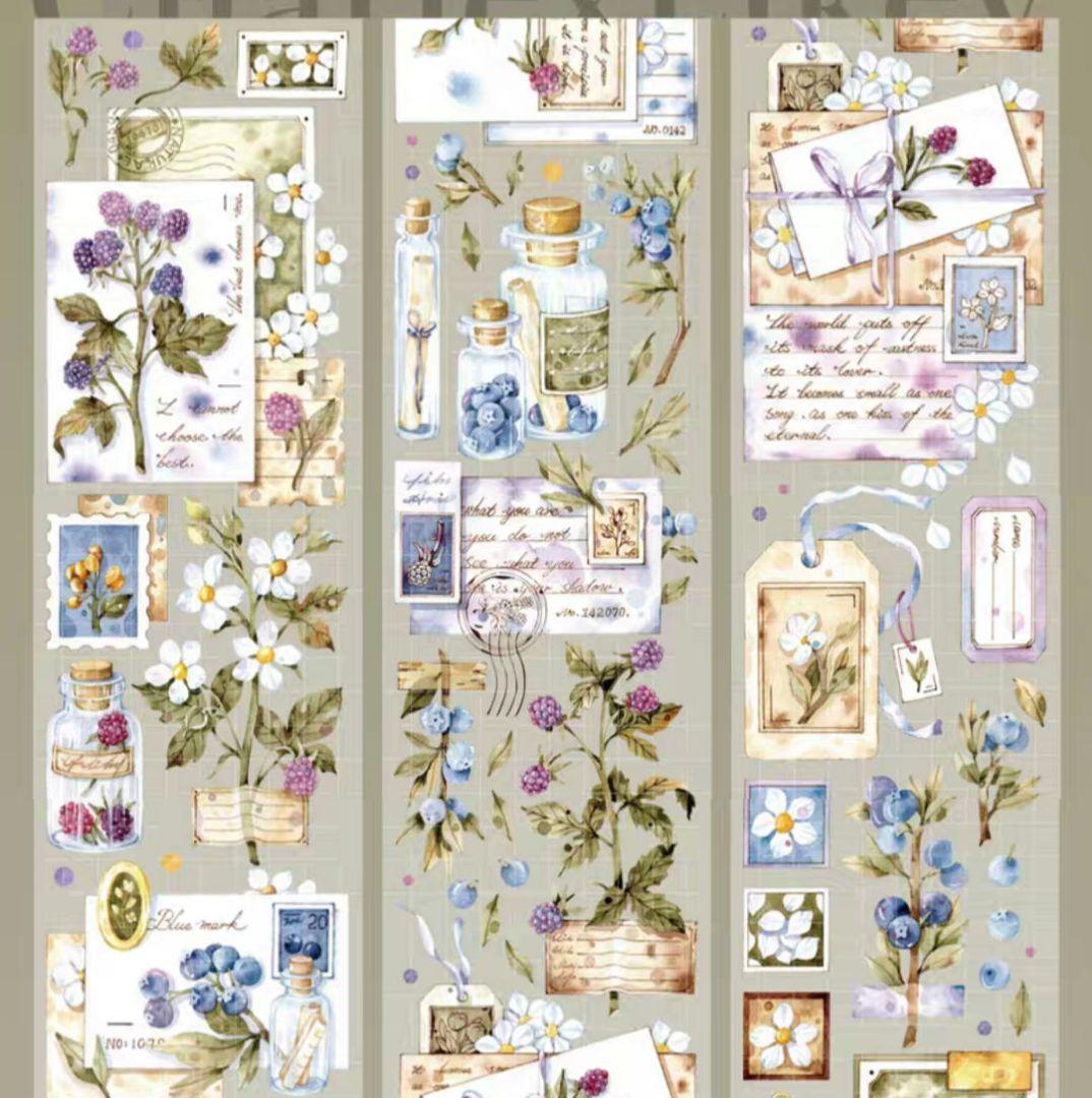 巻売 489★ 海外 マスキングテープ マステ PET 装飾 花 虹光