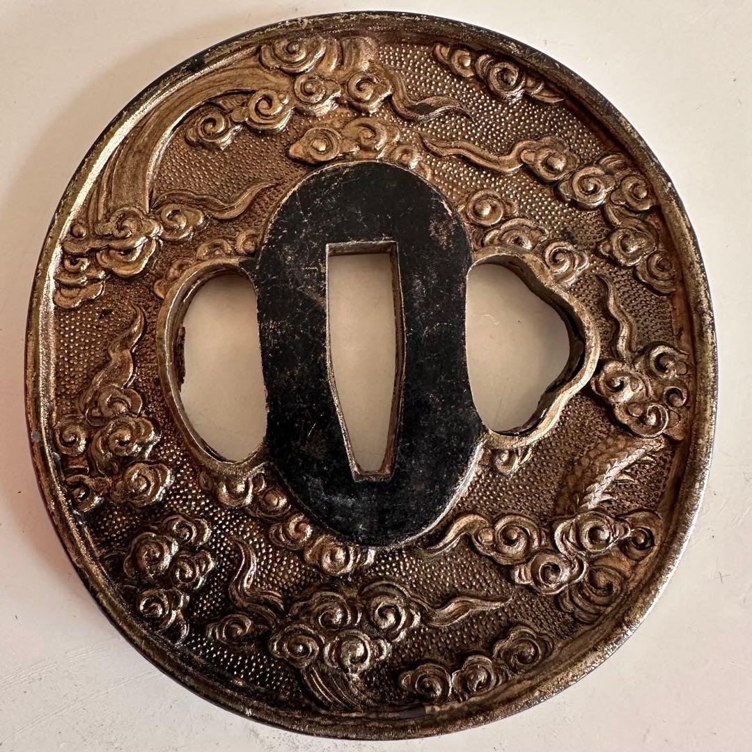 刀鍔 三点まとめ　武具 鍔 模造刀　銅地　合金　金属工芸 25713